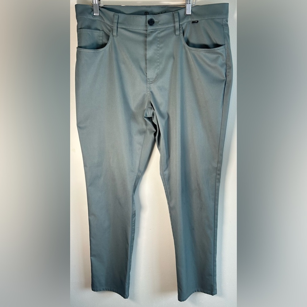 Travis Mathew Men 36X31 Light Green Stretch Lightweight Travel Casual Golf Pants